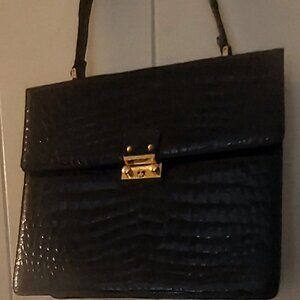 Lucille DeParis Crocodile Leather Vintage Handbag